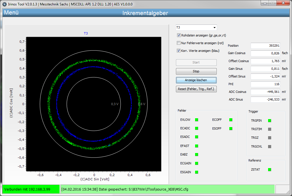 Live view with very good signal levels